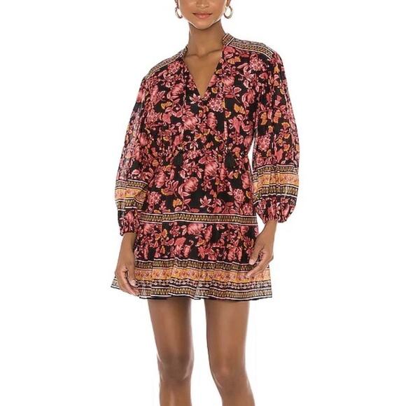Alice + Olivia Dresses & Skirts - Alice + Olivia Floral Mini Dress Women’s 6 Mandarin Collar Balloon Sleeve Sedona